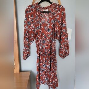 Sonoma Red and Blue Floral Dress